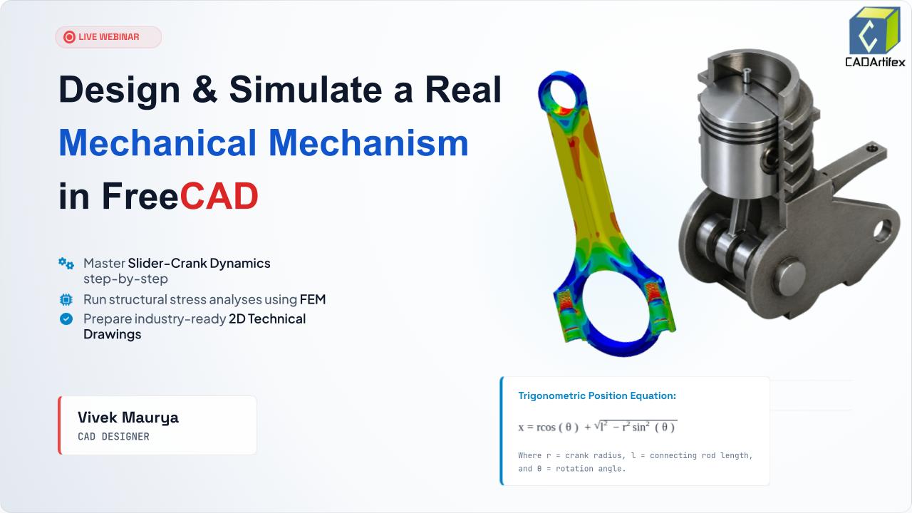 Design & Simulate a Real Mechanical Mechanism in FreeCAD