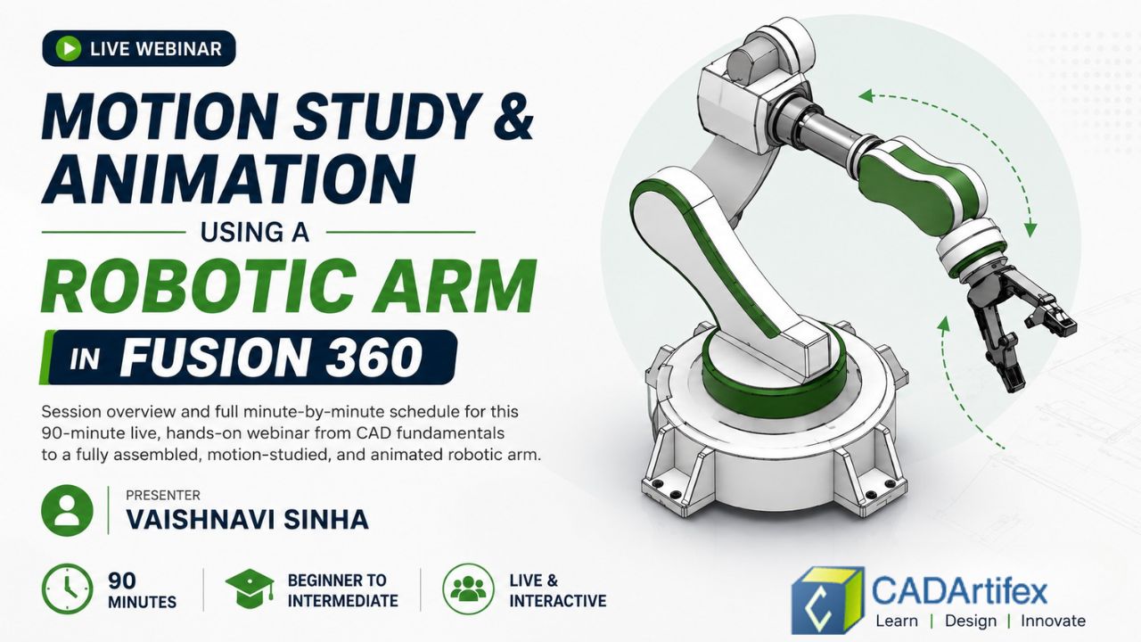 Motion Study & Animation using a Robotic Arm in Fusion 360